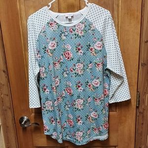 Lularoe 3/4 Sleeve Floral t-shirt